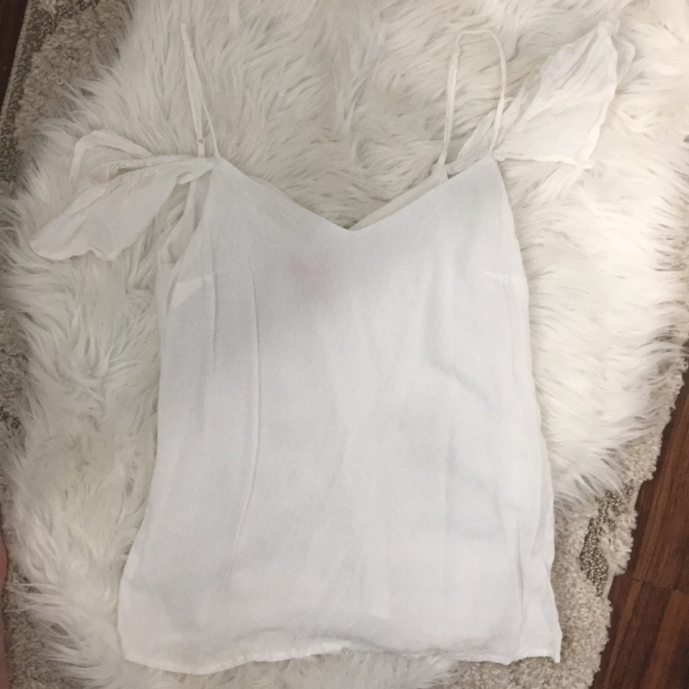 Candies white ruffle off shoulder tank XS
